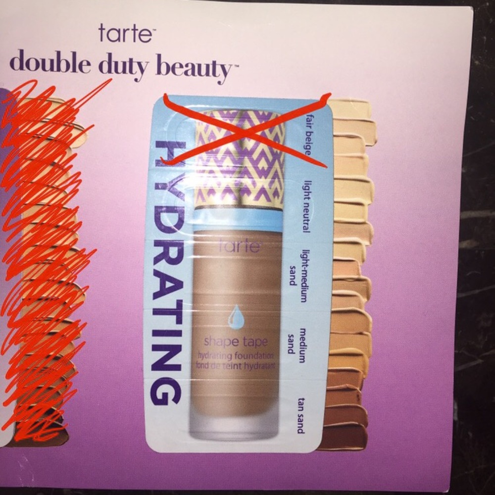 FREE SAMPLE WITH PURCHASE! Tarte Foundation💧